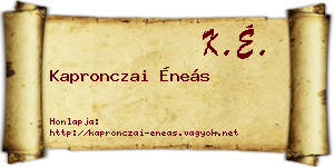 Kapronczai Éneás névjegykártya